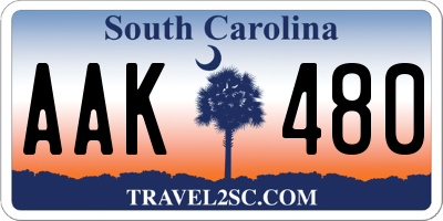 SC license plate AAK480