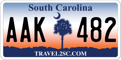 SC license plate AAK482