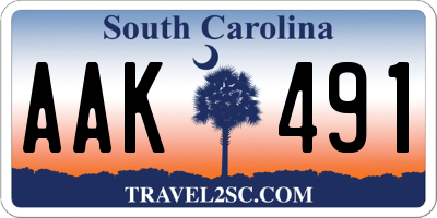 SC license plate AAK491