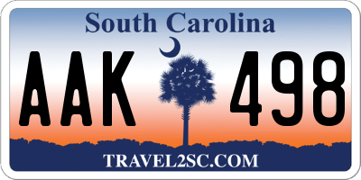 SC license plate AAK498