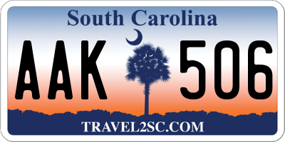 SC license plate AAK506