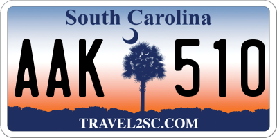 SC license plate AAK510