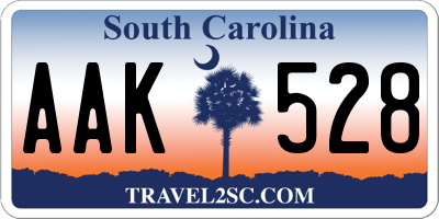 SC license plate AAK528