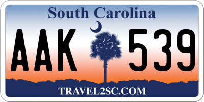 SC license plate AAK539