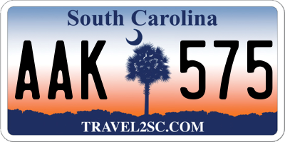 SC license plate AAK575