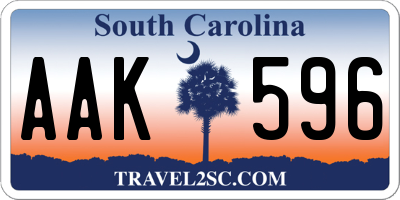 SC license plate AAK596