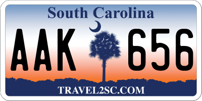 SC license plate AAK656