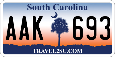 SC license plate AAK693