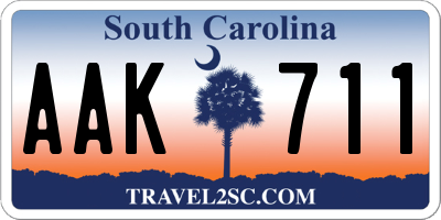 SC license plate AAK711