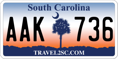 SC license plate AAK736