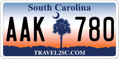 SC license plate AAK780