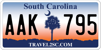 SC license plate AAK795