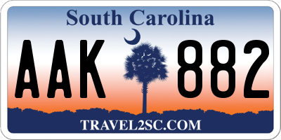 SC license plate AAK882