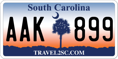 SC license plate AAK899