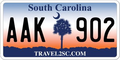 SC license plate AAK902