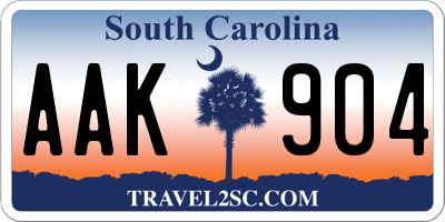 SC license plate AAK904