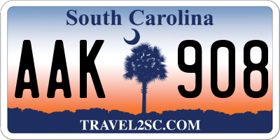 SC license plate AAK908