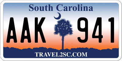 SC license plate AAK941