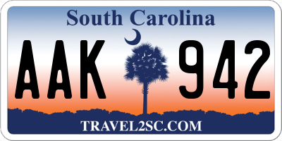 SC license plate AAK942