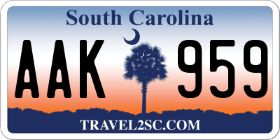 SC license plate AAK959