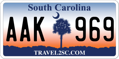 SC license plate AAK969