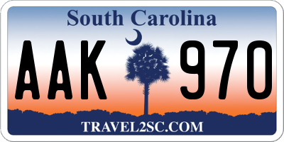 SC license plate AAK970