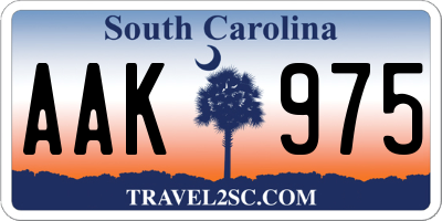 SC license plate AAK975