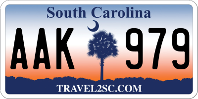 SC license plate AAK979