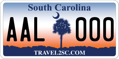 SC license plate AAL000