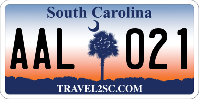 SC license plate AAL021