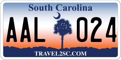 SC license plate AAL024