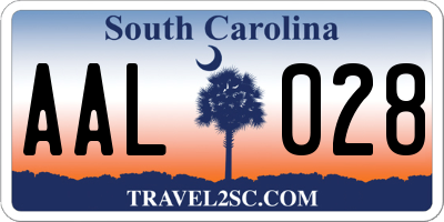 SC license plate AAL028