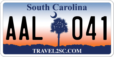 SC license plate AAL041