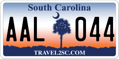 SC license plate AAL044