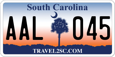 SC license plate AAL045