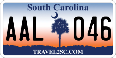 SC license plate AAL046