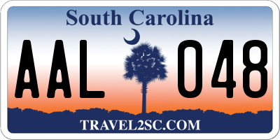 SC license plate AAL048