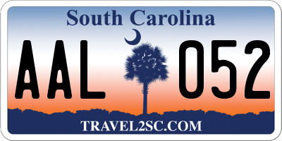 SC license plate AAL052