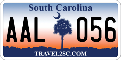 SC license plate AAL056