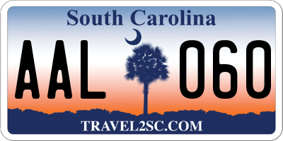 SC license plate AAL060