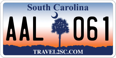 SC license plate AAL061