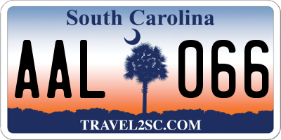 SC license plate AAL066