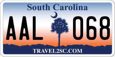 SC license plate AAL068