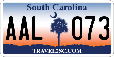 SC license plate AAL073