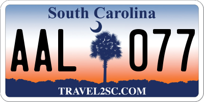 SC license plate AAL077