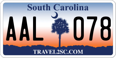 SC license plate AAL078