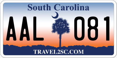 SC license plate AAL081