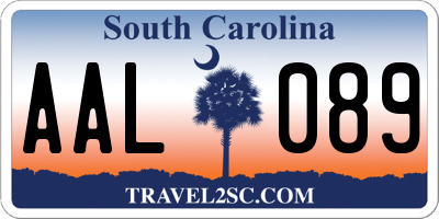 SC license plate AAL089