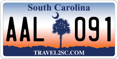 SC license plate AAL091