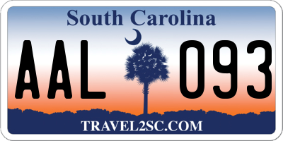 SC license plate AAL093